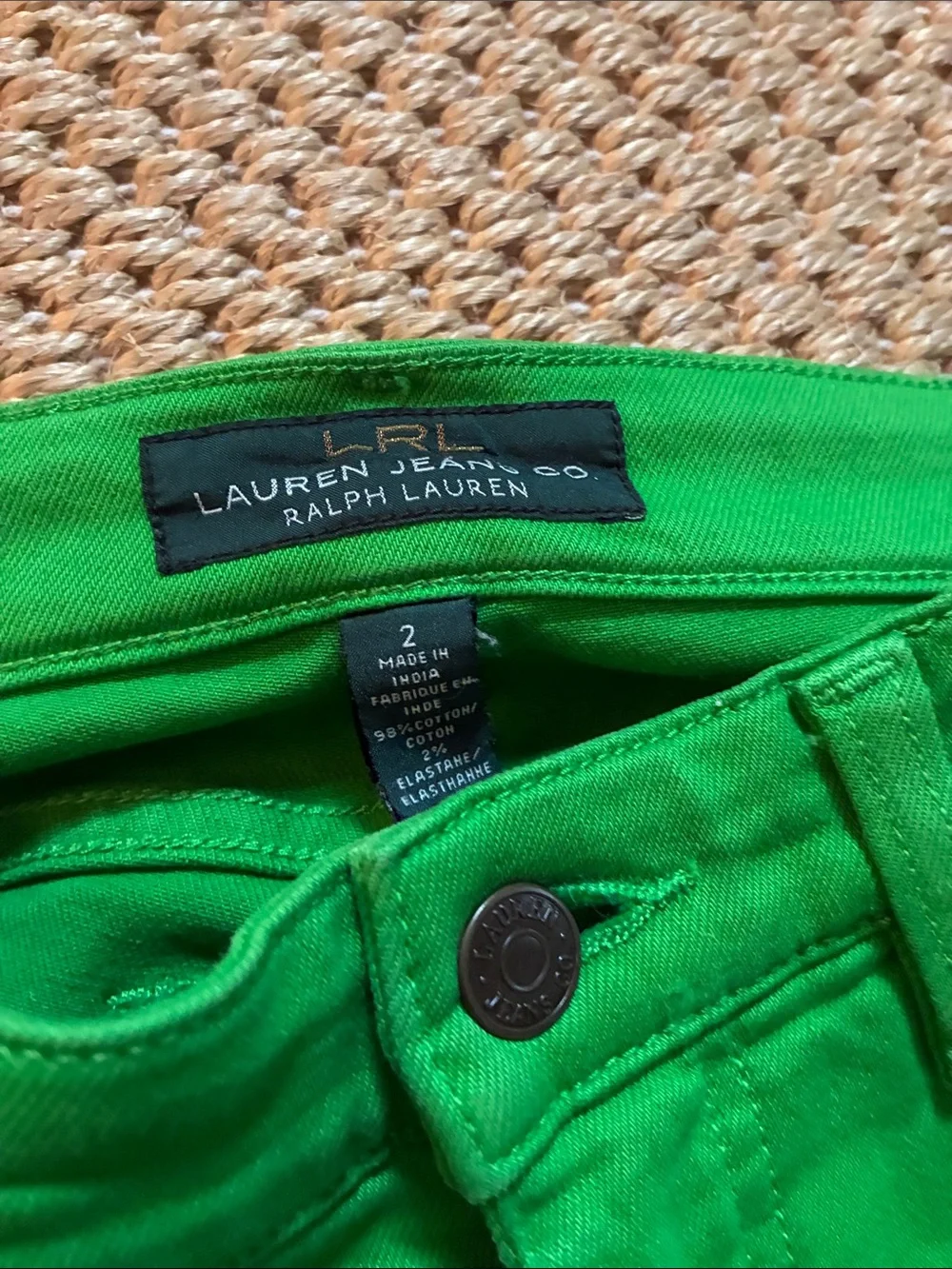 Ralph Lauren Bright Green Modern Straight Jeans